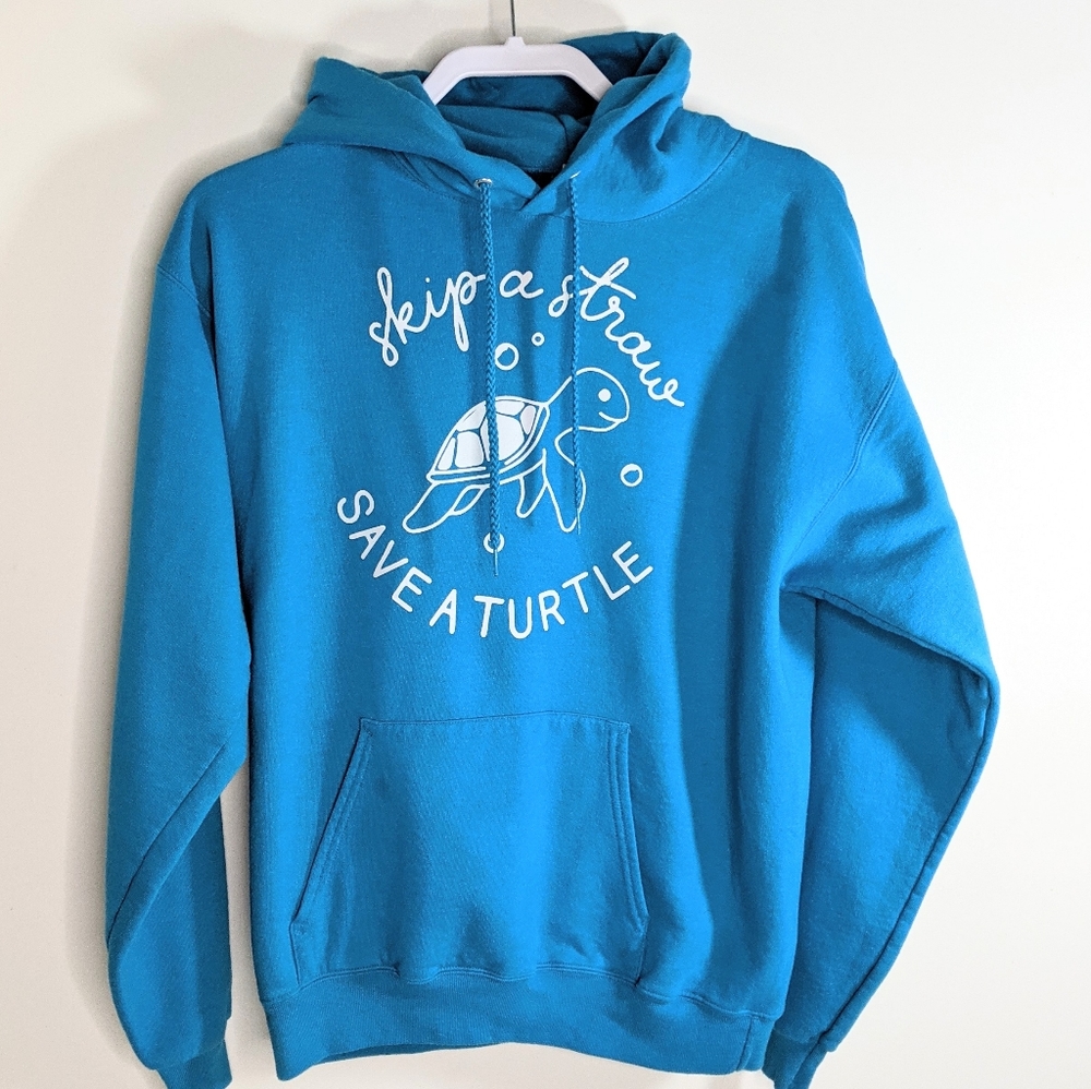 Hoodie Blue 💙 Save The Sea Turtle Sweatshirt M